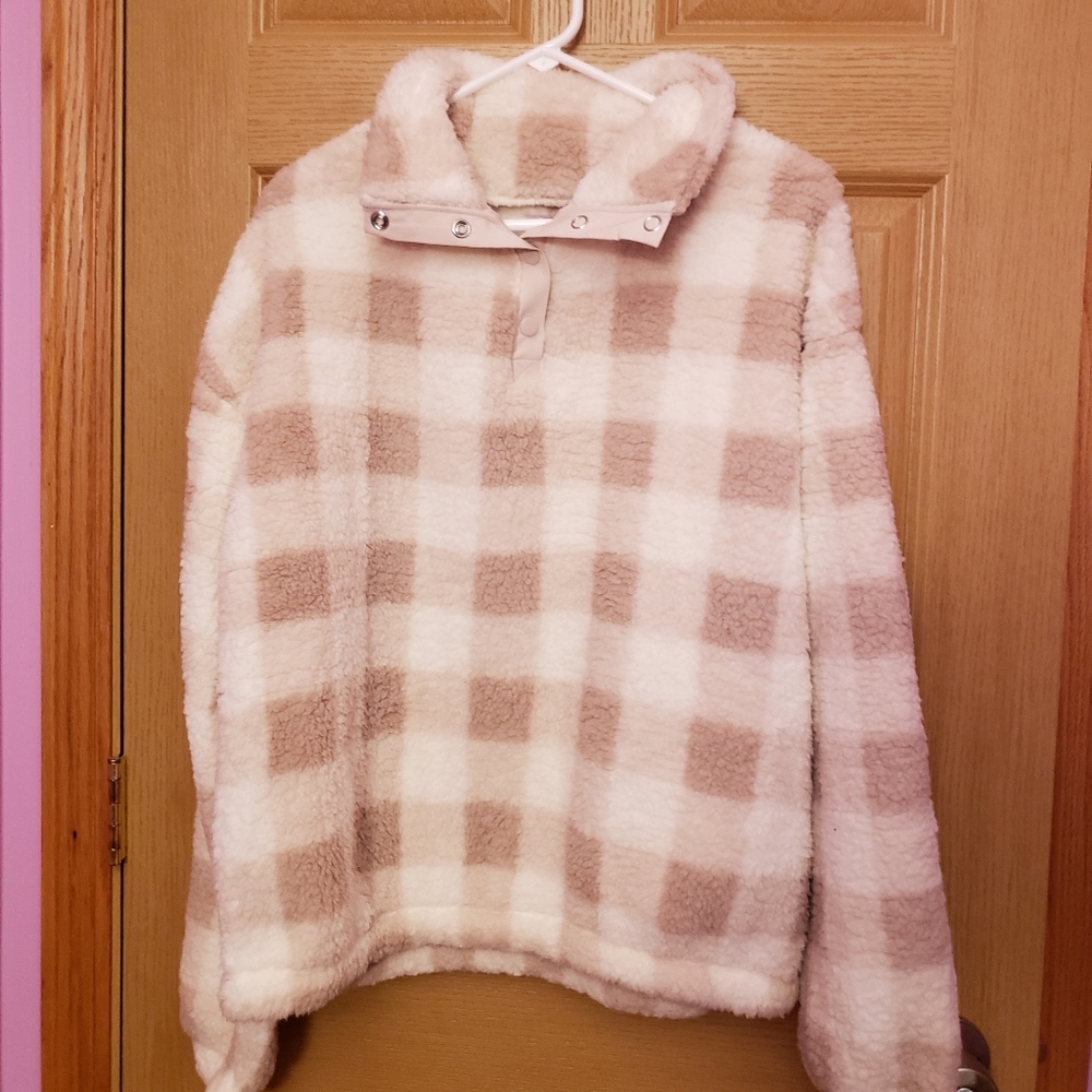 Kohls SO Juniors Snap Button Sherpa Pullover